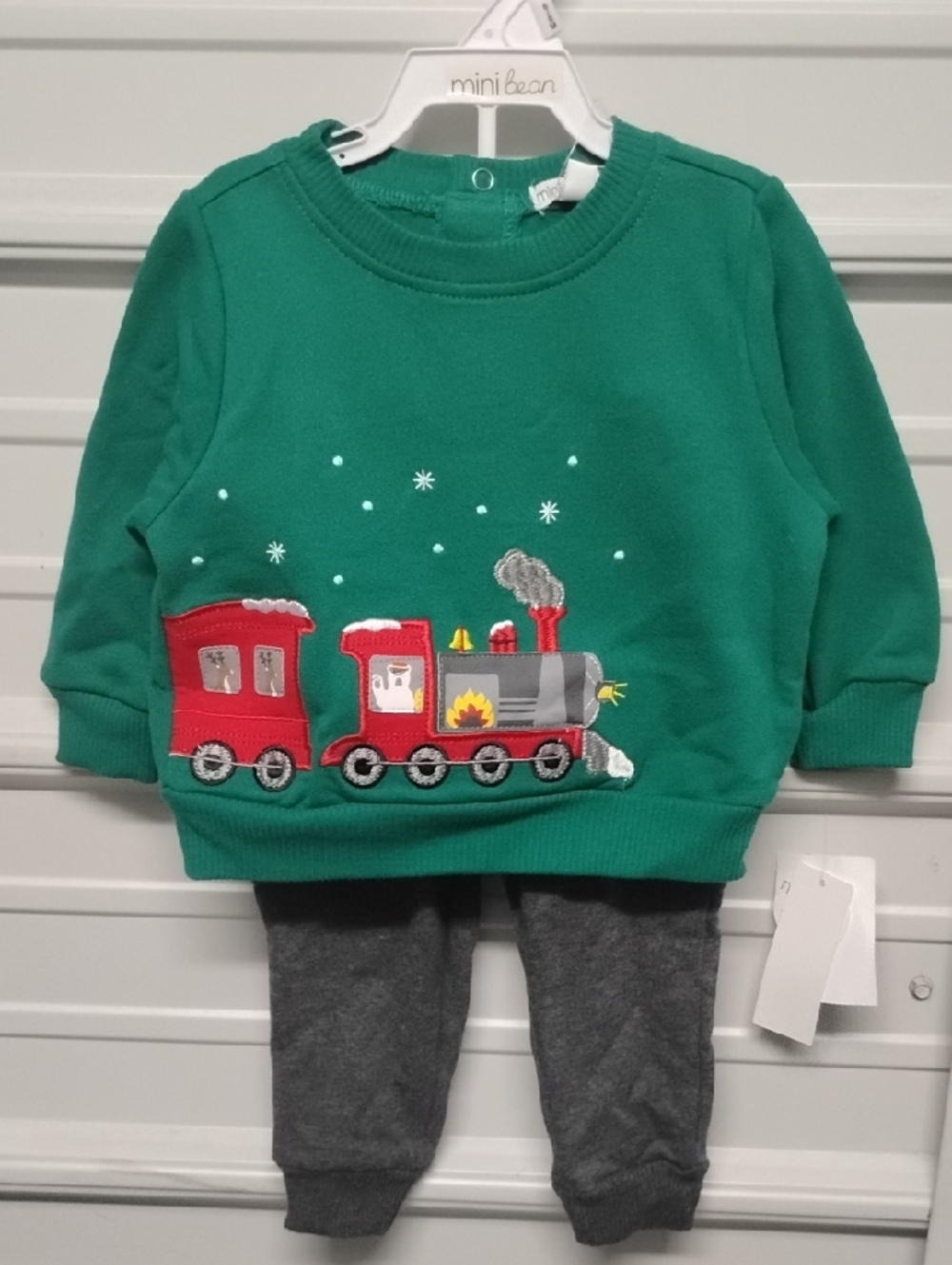 Green Train Holiday Kids Matching Set